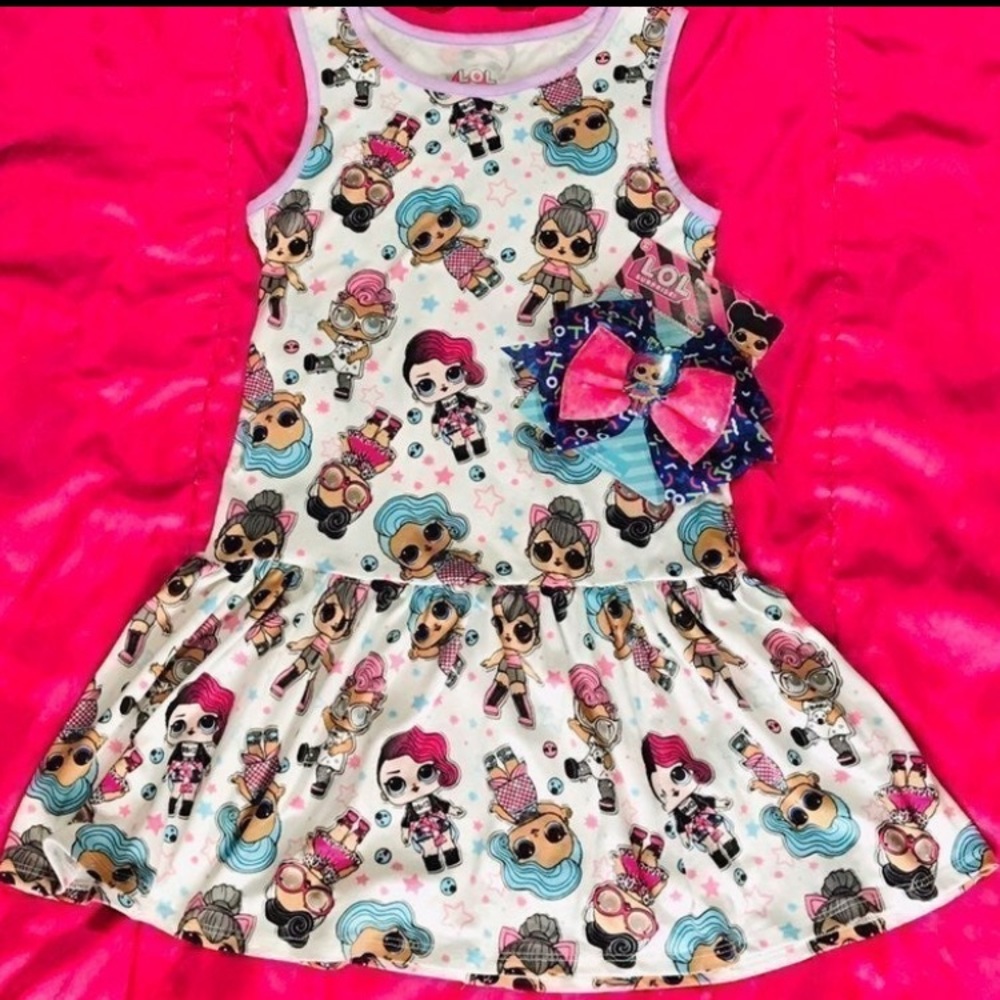 LOL Surprise Doll Print Dress and Hair Bow